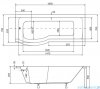 Besco Inspiro 160x70cm wanna z parawanem lewa + obudowa + syfon #WAI-160-PLE/#OAI-160-II/19975